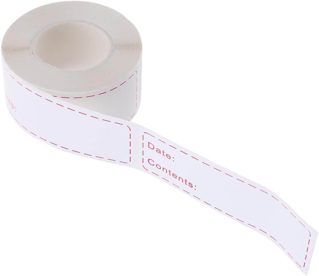 Removable Freezer Labels Date Content Label Stickers for Food Storage Kitchen Fridge Labels for Containers Food Label Stickers for Recording Date Content and Expiration 1 Roll
