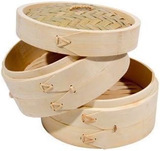 6" Bamboo Steamer Set (Includes 2 Steamers & 1 Cover) *iPro Kitchenware