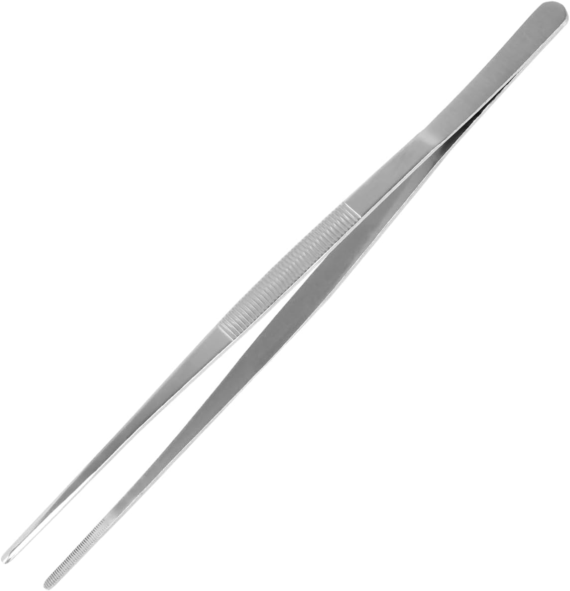 AHIER Kitchen tweezer Stainless Steel, 8inch Long tweezer with Precision Serrated Tips for Cooking Pincette for Sea food, Bar Tweezer