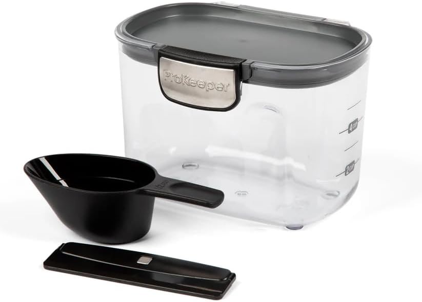 Progressive International ProKeeper+ Clear Plastic Airtight Food Baker's Kitchen Storage Organization Container Canister Set with Magnetic Accessories, 2- Piece Set (Grain 2.5-Quart)