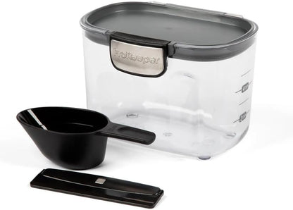 Progressive International ProKeeper+ Clear Plastic Airtight Food Baker's Kitchen Storage Organization Container Canister Set with Magnetic Accessories, 2- Piece Set (Grain 2.5-Quart)