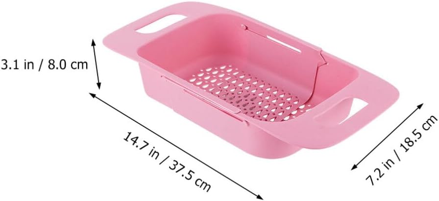 Cabilock Extendable Over The Sink Colander Fruits and Vegetables Drain Basket Expandable Dish Drying Rack Adjustable Trainer Sink Washing Basket for Kitchen