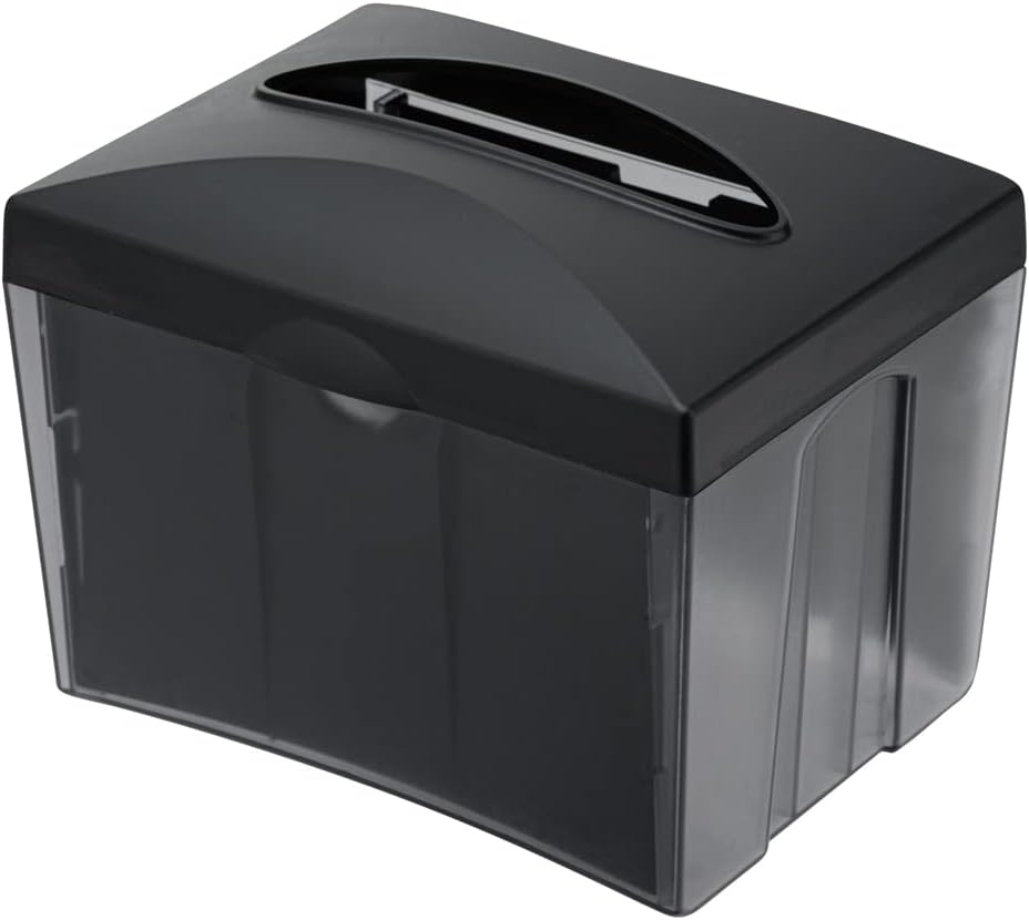 Restaurantware Bar Lux 7.9 Inch x 5.5 Inch Napkin Holder 1 3-Compartment Condiment Caddy - Rectangle Tabletop Black Plastic Napkin Caddy Refillable Easy Access