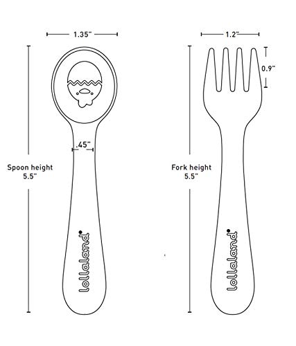 Lollaland 5 Piece Plastic Toddler Silverware Spoon and Fork Utensil Set - Reusable Toddler Cutlery With Hygienic Travel Pouch (Pink)