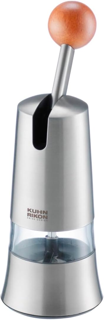 Kuhn Rikon Adjustable Ratchet Grinder with Ceramic Mechanism for Salt, Pepper and Spices, 8.5 x 2.25 inches, Black