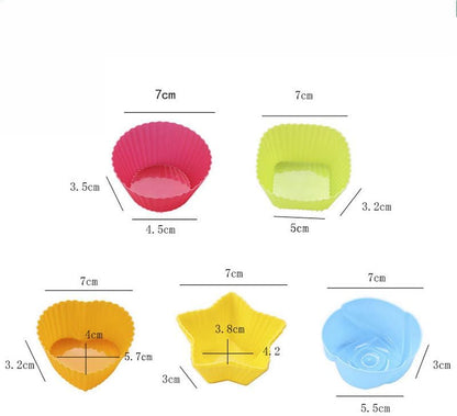 12pcs Reusable Silicone Muffin Cups & Cupcake Molds – Non-Stick Baking Tools for Perfectly Shaped Treats – Heat Resistant & Durable – For Home Bakers