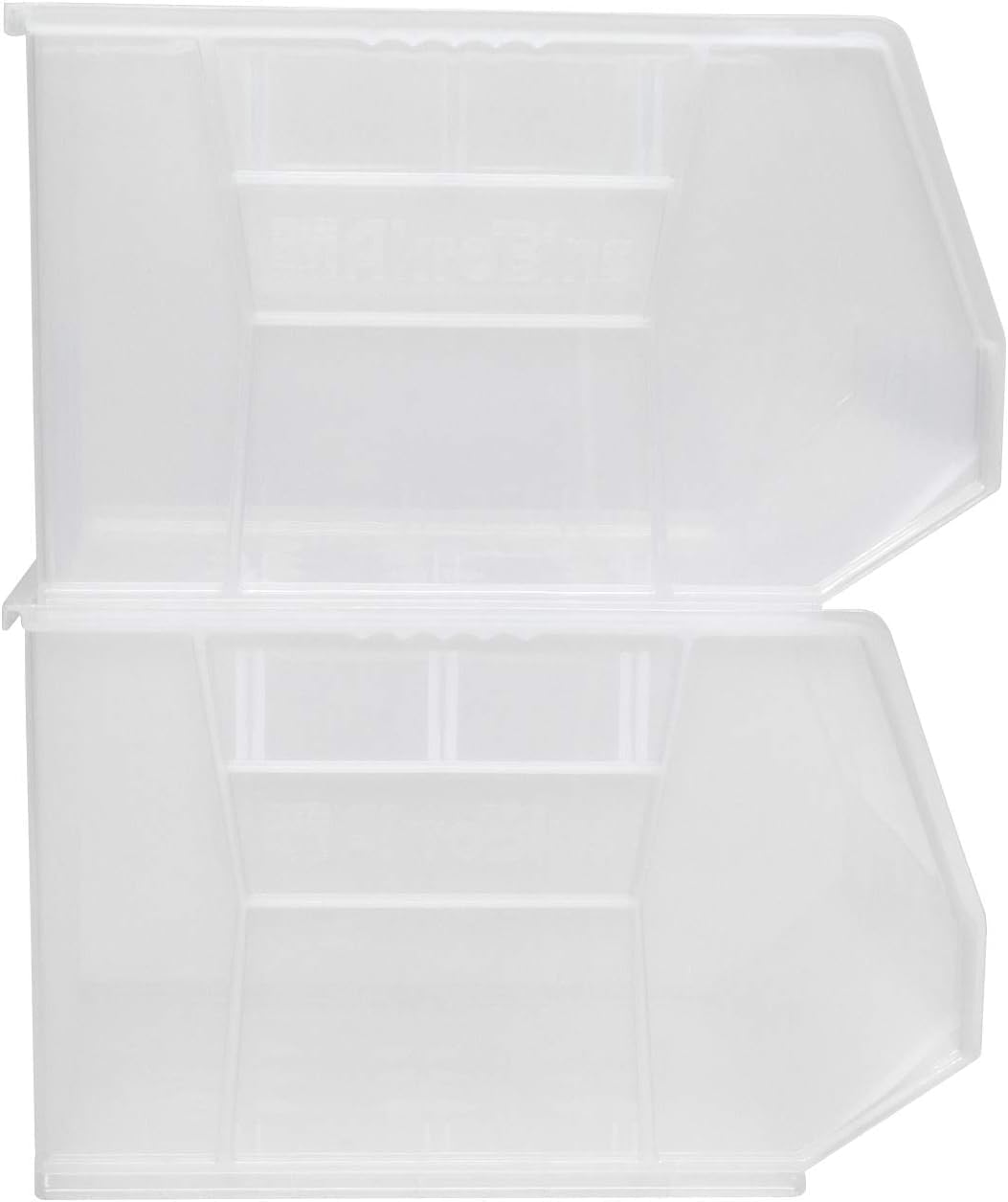 Akro-Mils 30270 AkroBins Plastic Storage Bins, Space-Saving Stackable Bins for Garage, Pantry, Craft Organization, 18" x 16" x 11", Clear, 3-Pack