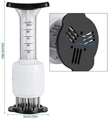 2-in-1 Marinade Injector & Meat Tenderizer with Stainless Needles