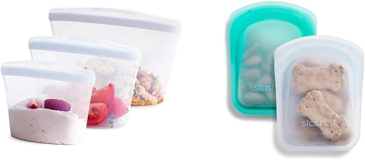 Stasher Reusable Silicone Travel Makeup Bag, Storage Bag Organizer, Dishwasher Safe, Leak-free, Beauty Everyday