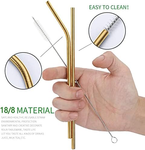 Portable Reusable Travel Utensils Silverware With Case, Camping Cutlery Set, Chopsticks and Straw, Flatware With Case, Stainless Steel Top (Silver)