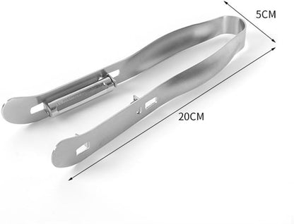 Stainless Steel Asparagus Peeler with Dual Heads for Fruit and Vegetable Peeling, Non-Slip Grip Kitchen Tool for Cucumber, Carrot, Parsnip, Easy to Clean Design