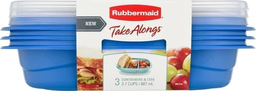 Rubbermaid TakeAlongs Snacking Food Storage Containers, 2 Cups Size - 2 Lids, Trays, and Containers 7S87