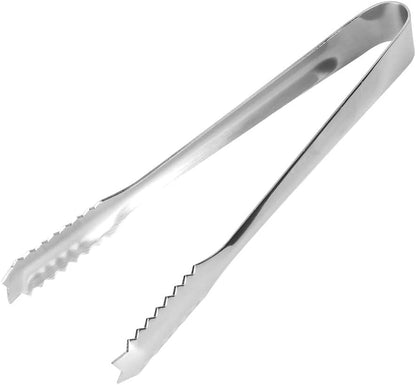 Ice Tongs, Serving Tongs Bar Sugar Stainless Steel Biscuit Buffet Grill Kitchen Edition Clamp Tool Heat Non Slip Grip Glossy Silver For Baking Pastry Salad BBQ Cooking