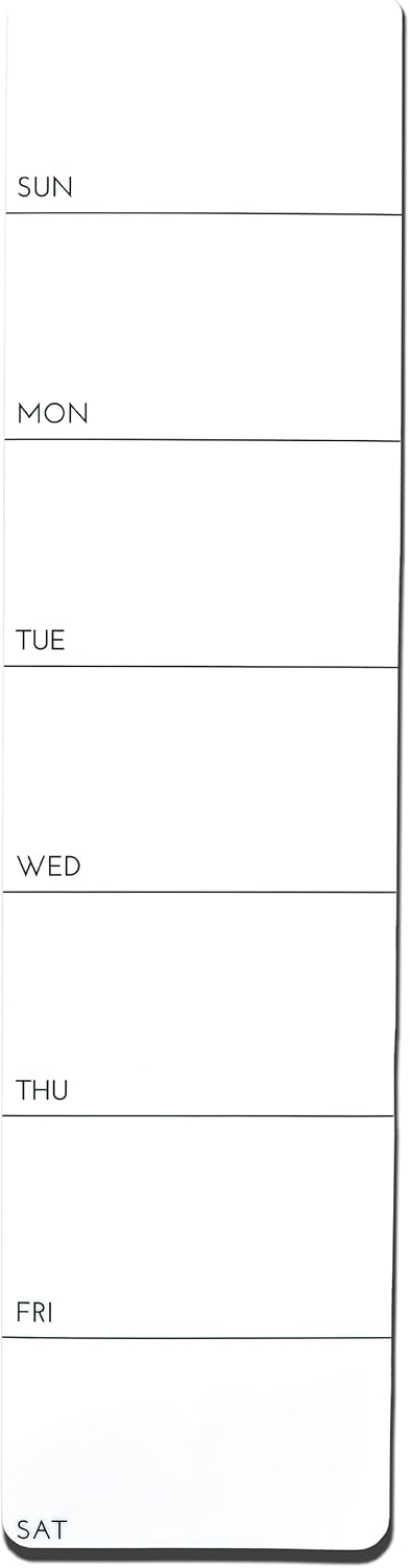 Iconikal Dry Erase Self-Adhesive Static Cling Weekly Planner, White, 14 x 3.5-Inches