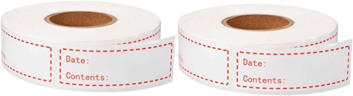 Lurrose 2rolls Natural Food Stickers for Boys and Girls DIY English Record Date Labels for Containers Kitchen