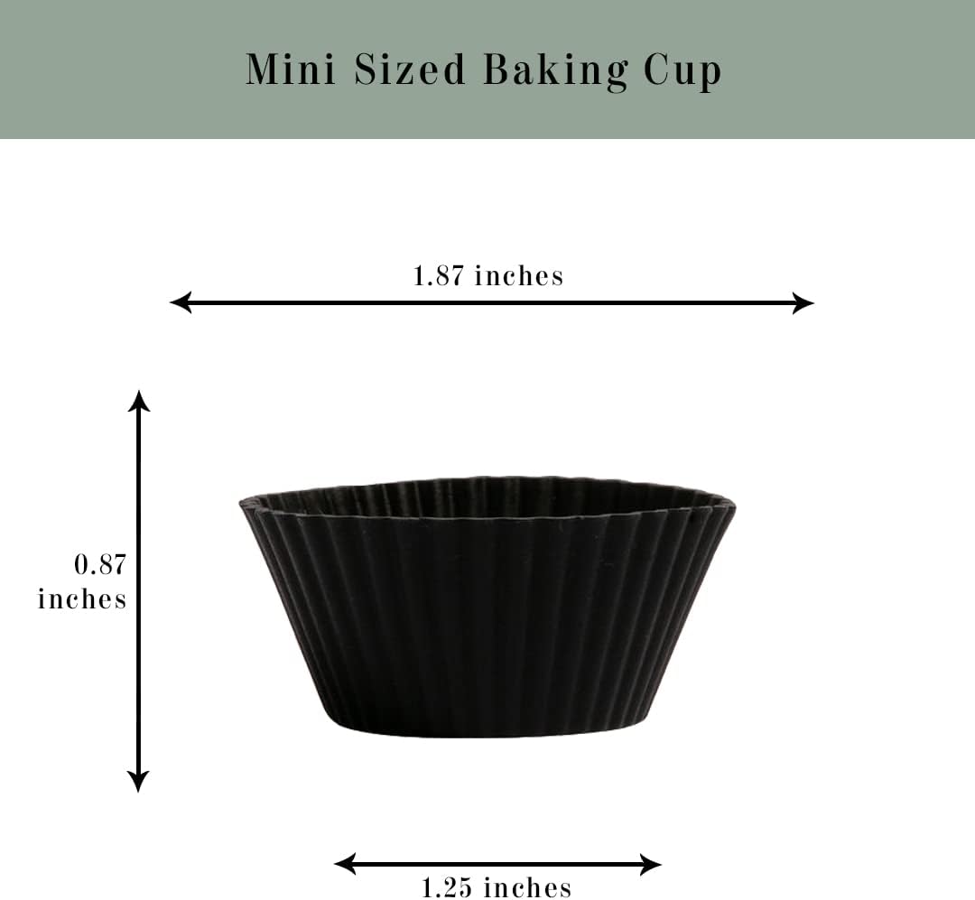 The Silicone Kitchen Reusable Silicone Bento Baking Cup, Non-Toxic, BPA Free, Dishwasher Safe Bento Box Accessories Lunch Box Dividers, Square and Rectangle, 24 Pack, Matte Black