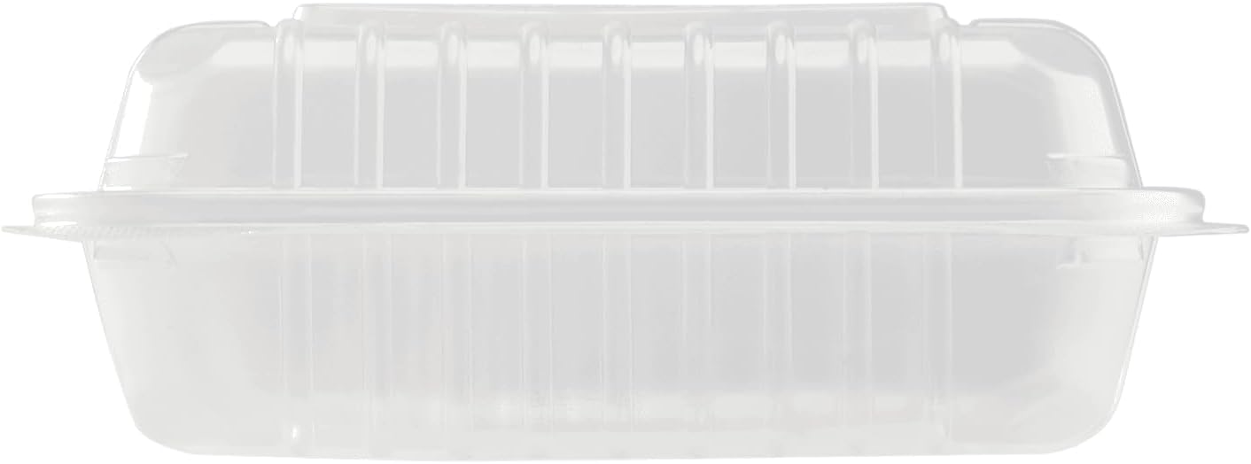 Karat FP-HC99PP-3CU 9"X 9" PP Hinged Containers 3 Compartment - (Case of 200)
