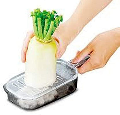 JapanBargain, Japanese Plastic Zester Grater – Multi-Purpose Coarse/Fine Condiment Grater with Container for Ginger and Wasabi, Made in Japan
