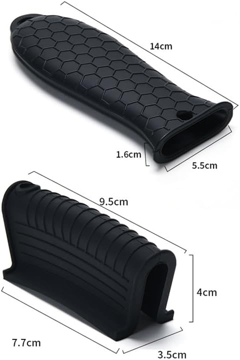 4 Pack Silicone Cast Iron Skillet Handle Covers, Black