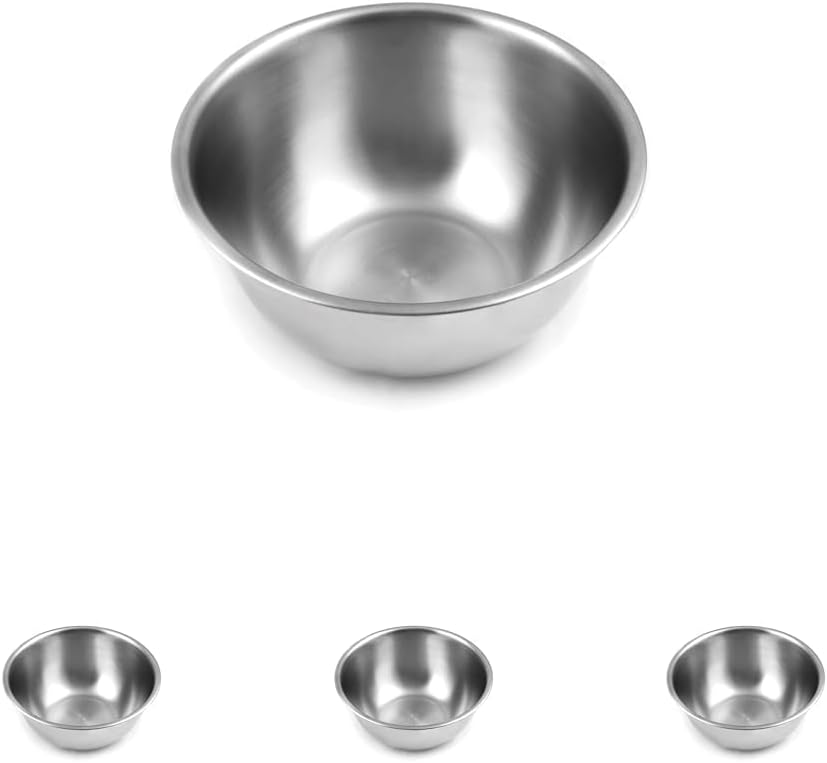 Fox Run Stainless Steel Small Mixing Bowl, 7.25 x 7.25 x 3.75 inches, Metallic