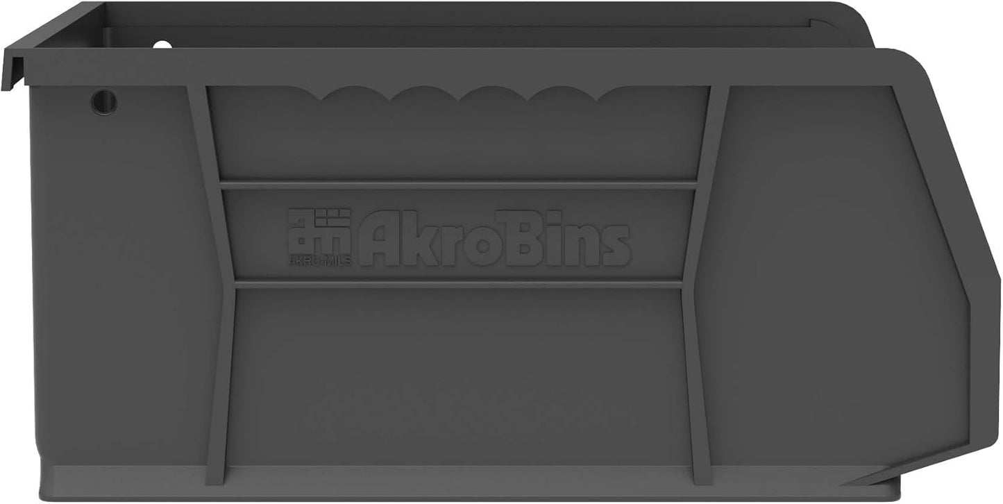 Akro-Mils 30235 AkroBins Plastic Storage Bins, Space-Saving Stackable Bins for Garage, Pantry, Craft Organization, 11" x 11" x 5", Clear, 6-Pack