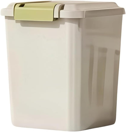 10KG Airtight Rice Storage Container with Measuring Cup, Food Grade Grain Storage Bin with Double Seal Buckle, Rice Box for Rice, Beans, Cereal and Pet Food, Kitchen Pantry Organizer (10KG with cup)