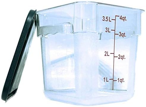 Tiger Chef 18 Quart Commercial Grade Clear Food Storage Square Polycarbonate Containers With Blue Lids 4 Pack
