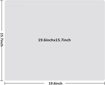 Large Silicone Pastry Baking Mat 19.6x15.7 inch Multipurpose Table Counter Kids Craft Protector Placemat Nonstick and Nonskid (Large), Gray