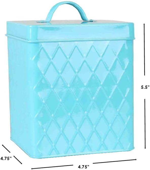 Home Basics Tin Canister/Container for Kitchen Tea, Coffee, Sugar, Cookies, Food, Flour, Baked Goods & Laundry Storage