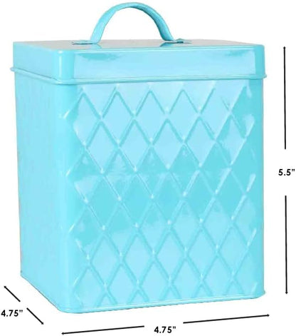 Home Basics Tin Canister/Container for Kitchen Tea, Coffee, Sugar, Cookies, Food, Flour, Baked Goods & Laundry Storage