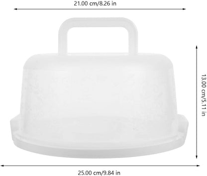 Hemoton Reusable Plastic Cake Box with Lid and Handle 9.84X8.26X5.11 Inch Portable Cake Carrier for Storage and Bread Transport