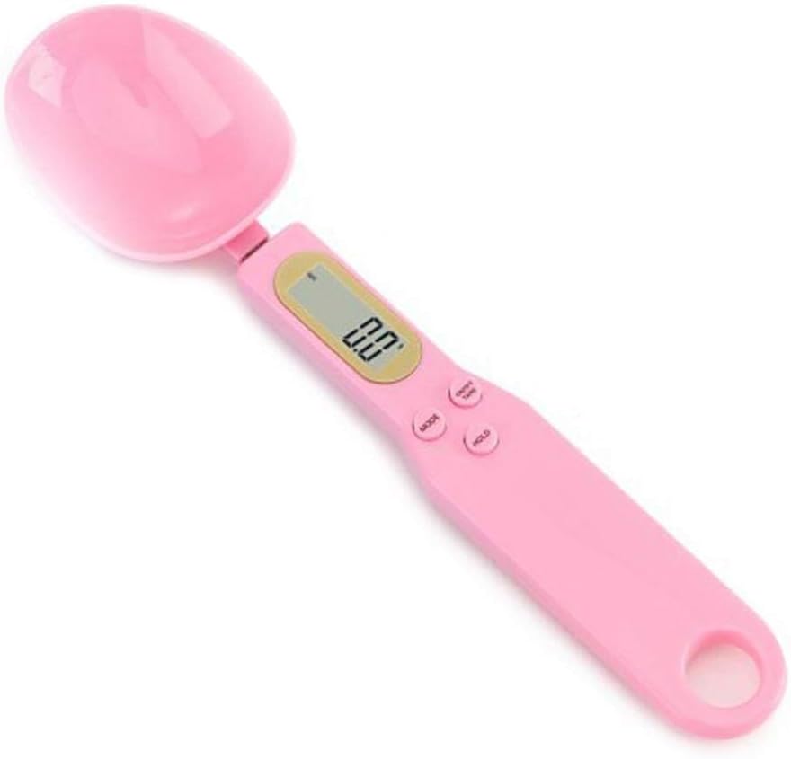 Food Scale Spoon, Digital Kitchen Scale High Precision Small Scale with Tare Function Weighing and Measuring Dry Liquid Ingredient Milk Tea Flour Medicine 1.1lb/500g(0.1g), C52 White