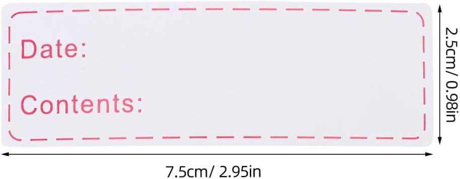 100Pcs Removable Freezer Label 0.98 x 2.95 Inch Food Labels for Containers Refrigerator Food Storage Tape Date Stickers for Kitchen, Restaurants, Grocery Stores, Markets