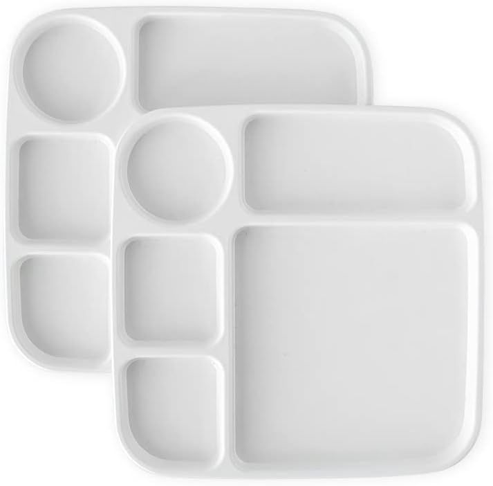 Nordic Ware Divided Meal Tray with Lid, White, Microwave Safe Polypropylene
