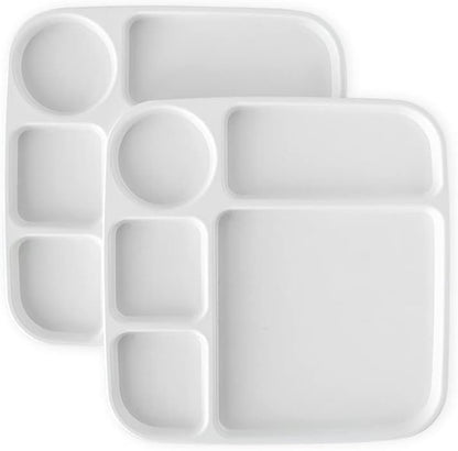 Nordic Ware Divided Meal Tray with Lid, White, Microwave Safe Polypropylene