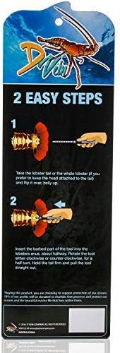 D Vein Lobster Deveiner - Simple to Use Lobster Cleaner Tool - Perfect for Divers and Lobster Lovers to Use with Lobster Crackers, Lobster Picks and Lobster Kits - Green