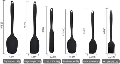 6 Pieces Silicone Spatula Set, Heat Resistant Rubber Spatula for Kitchen Use, Non Toxic, Food Grade, Upgrade Strong Handle with Ergonomic Grip for Cooking Nonstick Cookware