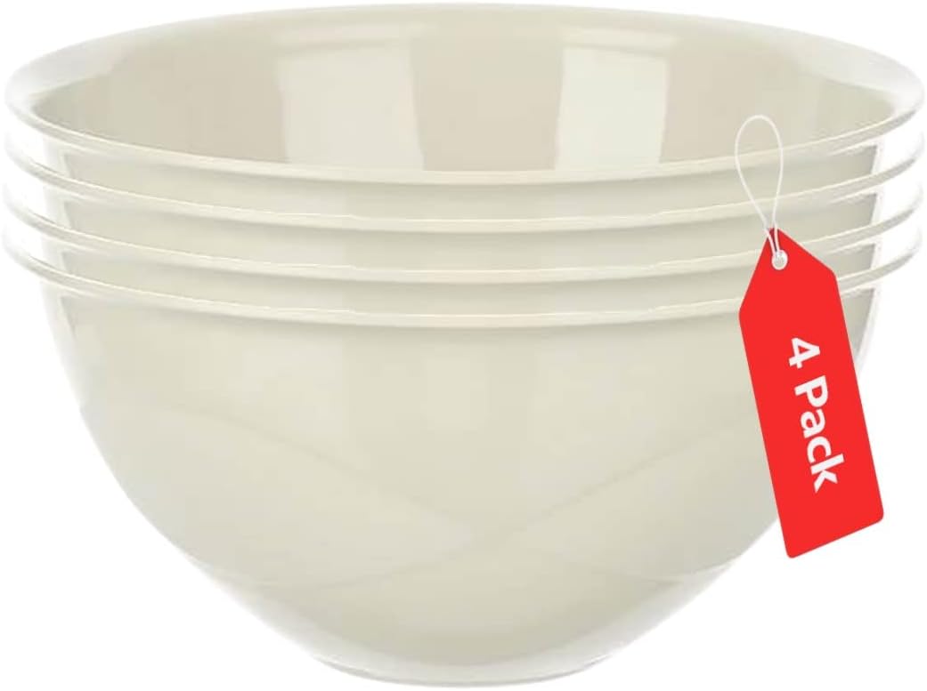 Tribello Large Mixing bowls 5-Quart 169oz - Plastic Salad/Mixing/Serving Bowl 1 pack