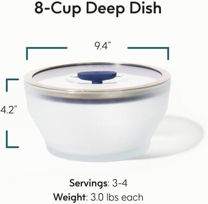 Anyday 8-Cup Microwave Cookware Glass Container with Lid (Kale)