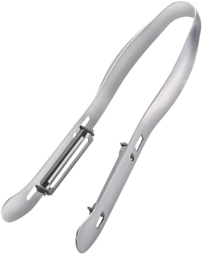 Stainless Steel Asparagus Peeler with Dual Heads for Fruit and Vegetable Peeling, Non-Slip Grip Kitchen Tool for Cucumber, Carrot, Parsnip, Easy to Clean Design