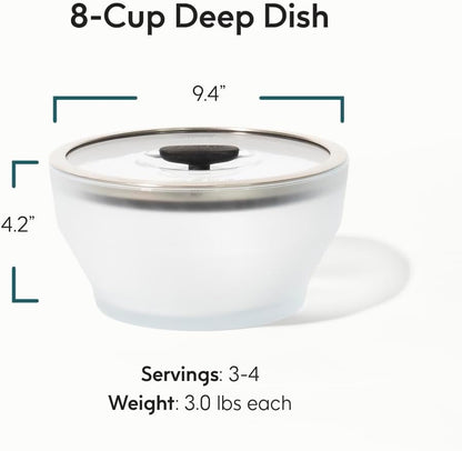 Anyday 8-Cup Microwave Cookware Glass Container with Lid (Kale)