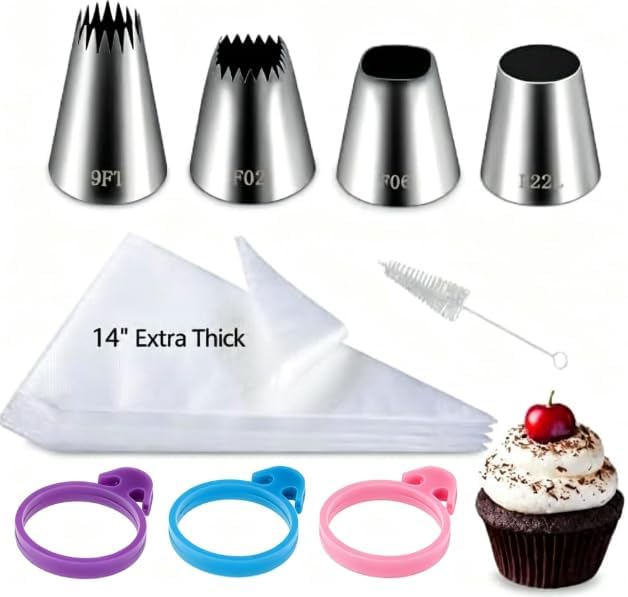 28PCS Large Piping Tips Kit with 4 Jumbo Frosting Nozzles