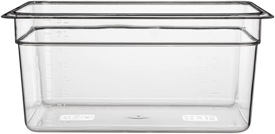 Restaurantware-2.5 Inch Deep Food Pans, 1 1/6 Size Commercial Food Storage Container - Freezable, Break-Resistant, Clear Plastic Cold Pans, Dishwashable, For Kitchens, Restaurants, Or Cafeterias