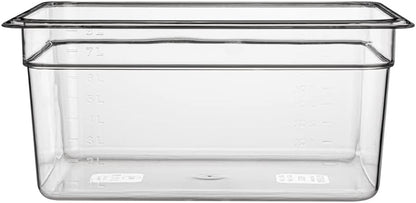 Restaurantware-2.5 Inch Deep Food Pans, 1 1/6 Size Commercial Food Storage Container - Freezable, Break-Resistant, Clear Plastic Cold Pans, Dishwashable, For Kitchens, Restaurants, Or Cafeterias