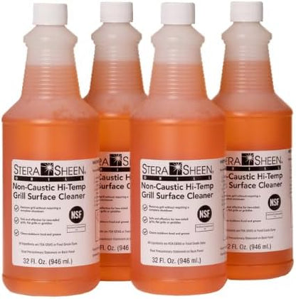 Stera Sheen - Grill Cleaner - Food Safe, Non-Caustic Formula - Restaurant & Cafe Quality Cleaner for Flat Top Grills and Griddles - Eliminate Tough Encrusted Grease - 32 fl oz Bottle (1 count)
