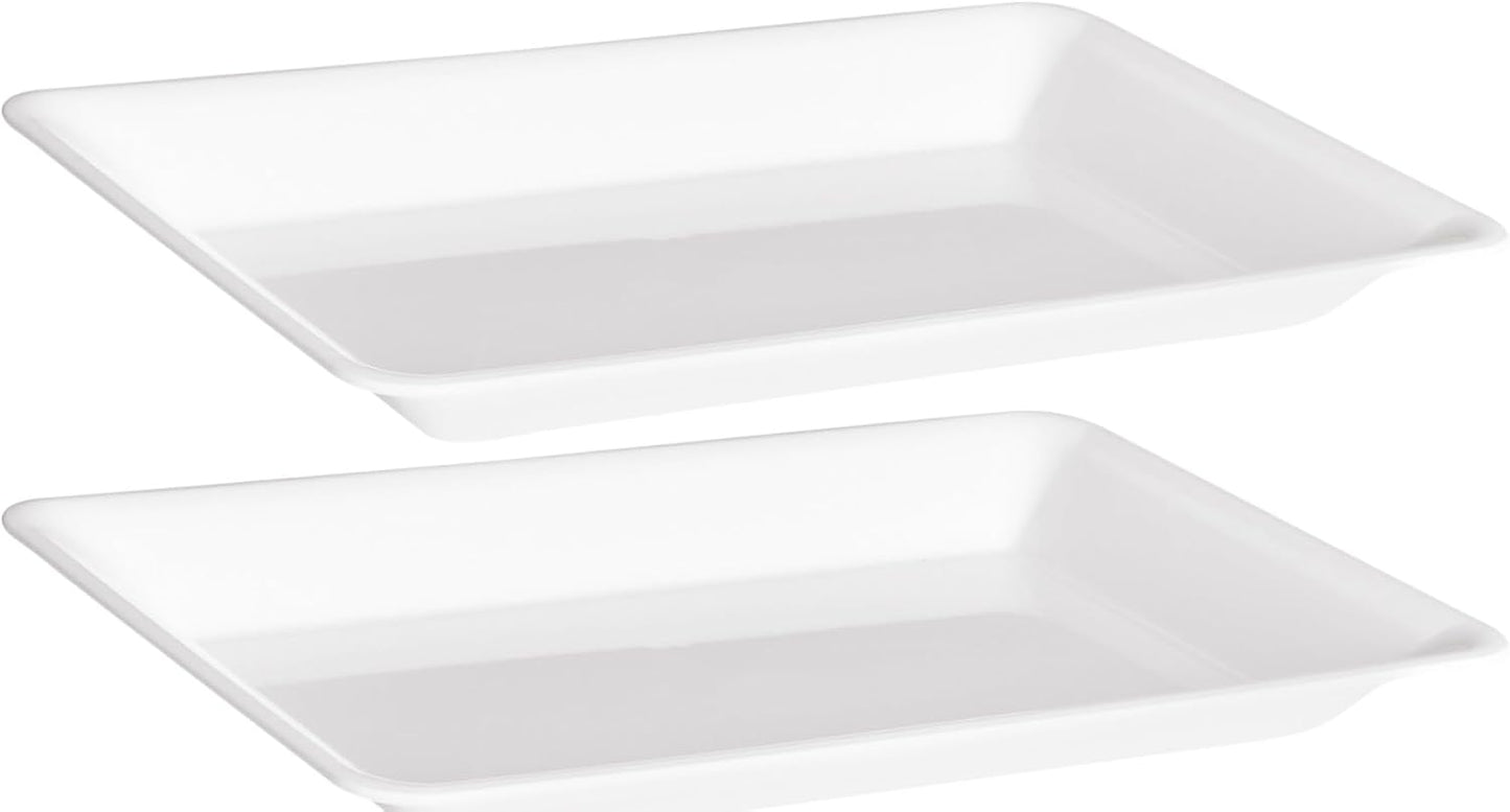 Plasticpro Plastic Serving Trays - Serving Platters Rectangle 10 X 14 Disposable Party Dish Crystal Clear Pack of 4