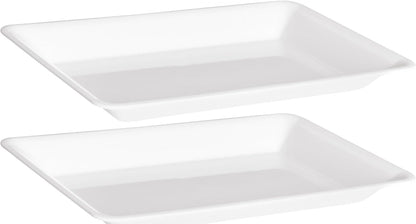 Plasticpro Plastic Serving Trays - Serving Platters Rectangle 10 X 14 Disposable Party Dish Crystal Clear Pack of 4