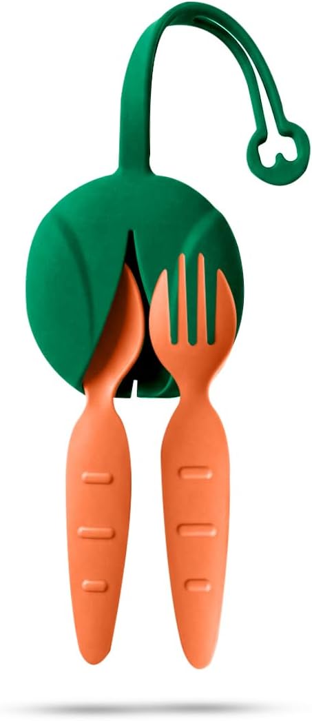 Kids Utensils for Lunch Box with Silicone Case, BPA-Free Spoon and Fork Set for Toddlers, Portable Travel Utensils for School, Daycare & On-the-Go, Dishwasher Safe - Blue