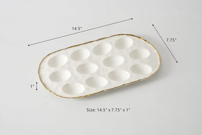Portofino Oval Deviled Egg Tray, 14.5" x 7.75" x 1"