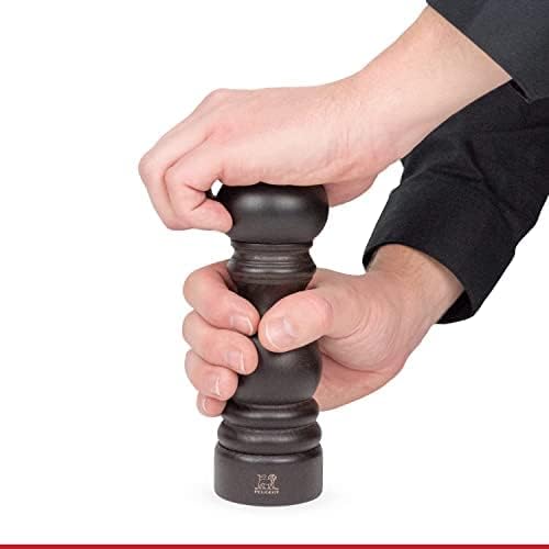 Peugeot Paris Classic Manual Pepper Mill - Adjustable Grinder - Beechwood, Chocolate, 7-Inch